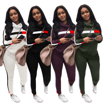 Sport 2 Pieces Outfits High Neck Top Slinky Pants SN3483