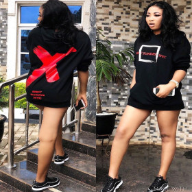 Ladies Hooded Long Sleeves Letters Printing Hoodies AMM8056