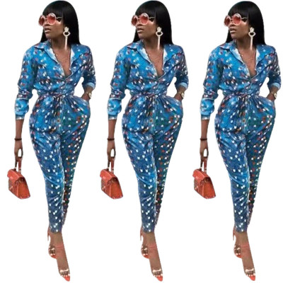 Newest Colorful Elastic Waistband Women Jumpsuit YYZ716
