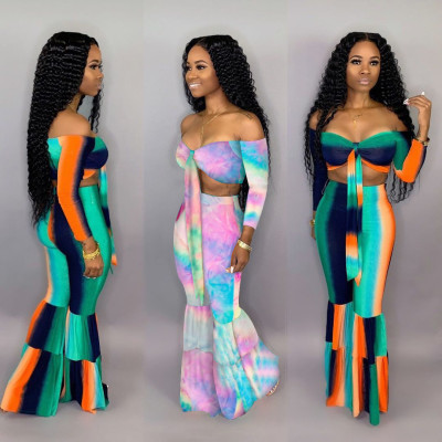 Polyester Sexy Colorful 2 Pieces Women Pants Suits K8803