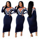 Women Party Tie Dye Print Zipper Bodycon Club Ankle Length Dress JH140
