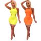 Cheap Bodycon Yellow/Orange Sleeveless Dress For Ladies W8212