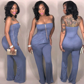 Wholesale Price Strapless Straight Pants Women Jumpsuit H1041