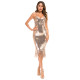 Nightclub sequins sexy fringed deep V-neck halter strap dress MS583