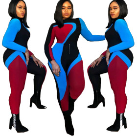 New Colorblock Bodycon Sports Jumpsuits OMY5061