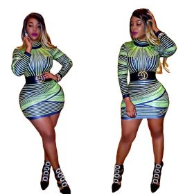 Colorful Striped Print Club Mini Dress YS248