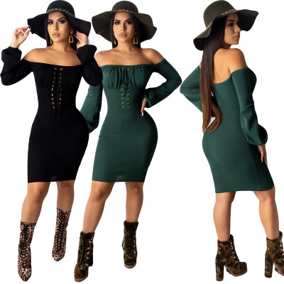 Sexy Pit Studded Hole Long Sleeve Dress YY5138