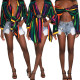 Long Sleeves Women Shirt Turn Down Collar Multicolor Dress GL6195