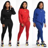 New Arrival Plain Color Two Pieces Women Comfy Suits LD8631