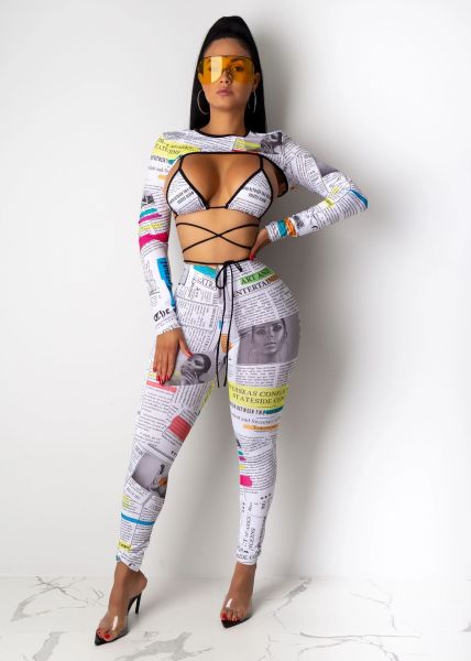 Women\'s Sexy Hollow Bandage Leggings FM1197