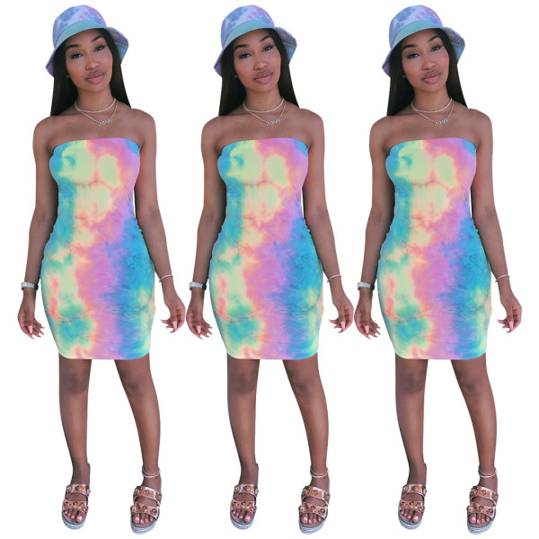 Women Slim Bodycon Off Shoulder Printing Dress AA5065
