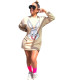 Long Sleeves Bodycon Hoodie Rabbit Pattern Hooded Dress KK8063