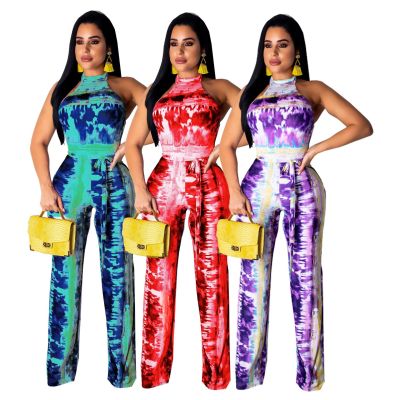 Latest Digital Printing Halter Neck Jumpsuit SMR9267
