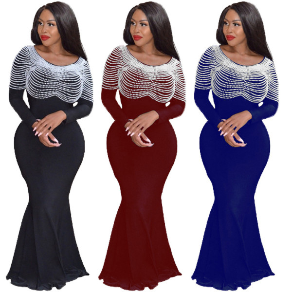 Solid Elegant Evening Party Long Dress WY6500