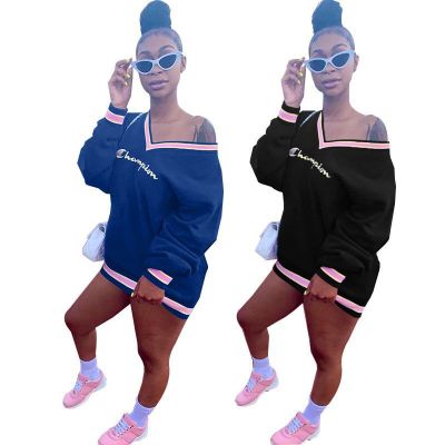 Fashion Letter Print Knitting T Shirt Dress YX9065