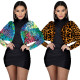 Factory Price Women Printing Batwing Sleeve Mini Dress QQM3924