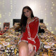 Autumn V-Neck Long Flared Sleeves Split Mini Dress D1738409