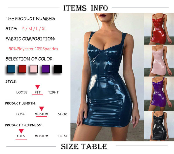 Sexy Bright Chest-wrapped Sling Dress ZC3048