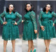 Trendy Lace Pure Color Long Sleeves Knee Length Dress CFB015