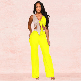 Fashion color matching casual two-piece suit XZ3286