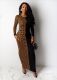 Wholesale Price Ladies Printed Splicing Ankle Length Dress YMT6118