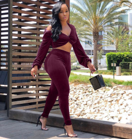 New Arrival Autumn Women Suits Hooded Top Skinny Pants YT3063