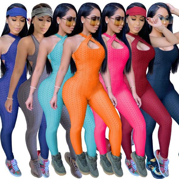 Sexy Solid Color Snake Pattern Printed Suspender Backless Bodycon Jumpsuit ZSC092