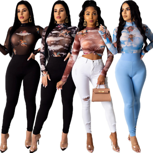 Casual perspective mesh gauze spot CY8310