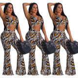 Wholesale Price Sleeveless Printing Ladies Sexy Jumpsuit SM9034