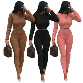 Pure Color Two Pieces Sports Sets QQM3583