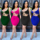 Two-piece Womens tight-fitting lace-up umbilical bag hip skirt short skirt XZ3625