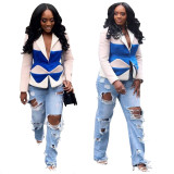 Women Ripped Pants Street Style Holes Long Jeans QZ5304
