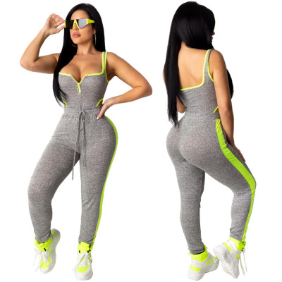 Latest Bodycon Female Two-Piece Stretchy Jogging Outfits QZ5255