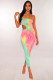 Rainbow Sexy Long Cutout Tube Top Dress FM1039