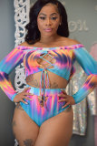 Split sexy gradient color strap bikini swimsuit S6222