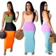 Leisure Women Color Block Sleeveless Long Dress ALS115