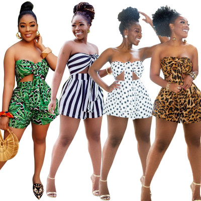 Trendy Comfy Outfits Strapless Bra Top Loose Shorts X9157
