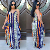 V-neck hanging wide loose dress FS156