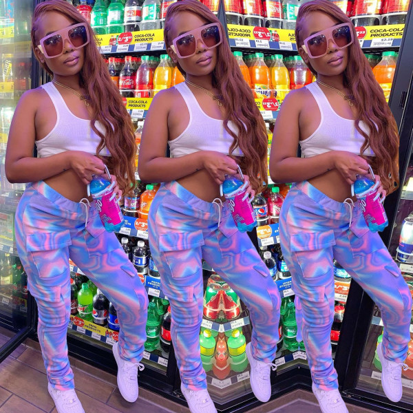 Womens fashion multi-color printed pants KSN8027