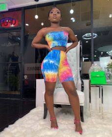 Tube top two-piece sexy casual wrapped chest two-piece suit YMT6087
