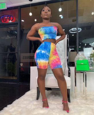 Tube top two-piece sexy casual wrapped chest two-piece suit YMT6087