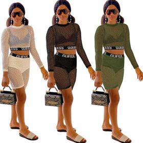 Sexy cutout solid color suit M1028