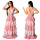 Party Sleeveless Tiered Skirt V Collar Floor Length Dress MY9334