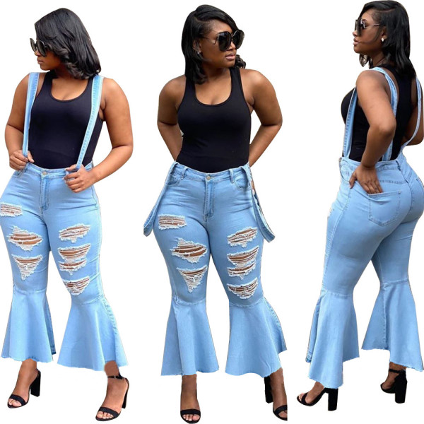 Fashion casual ripped burnt flared jeans ORY5154