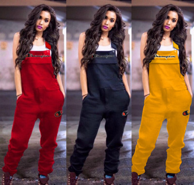 Sexy Jumpsuit Letters Printed Hot Jumpsuit Q5075