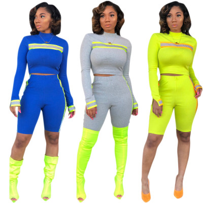 Hot Sale Reflective Two Pieces Shorts Sets CM528
