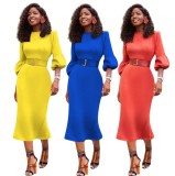 Sexy slim dress lantern sleeve dress YMT6169