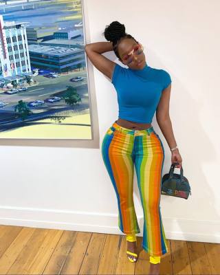 Fashion Casual Multicolor Flared Pants For Women N9126