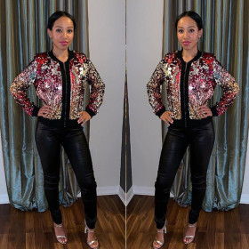 Winter Colorful Glitter Sequins Short Jackets TRS887