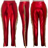 Sexy fashion women\'s side fringe casual pants SMR9575